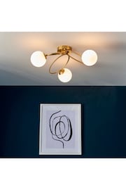 Gallery Home Brass James 3 Bulb Ceiling Light - Image 1 of 7