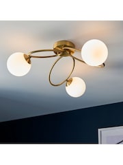 Gallery Home Brass James 3 Bulb Ceiling Light - Image 2 of 7