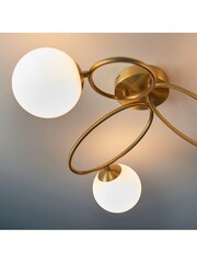 Gallery Home Brass James 3 Bulb Ceiling Light - Image 4 of 7