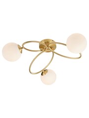 Gallery Home Brass James 3 Bulb Ceiling Light - Image 5 of 7