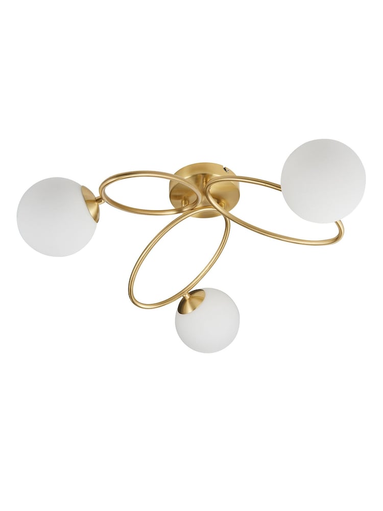 Gallery Home Brass James 3 Bulb Ceiling Light - Image 7 of 7 Gallery Home Brass James 3 Bulb Ceiling Light - Image 7 of 7