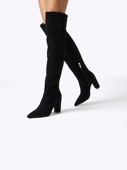 Чорний - Carvela Civita Suede Over The Knee Boots - Image 1 of 5