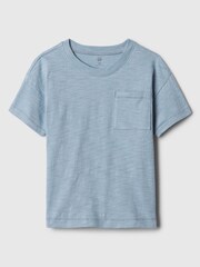 Gap Light Blue Marl Pocket Crew Neck Short Sleeve T-Shirt (Newborn-5yrs) - Image 1 of 1