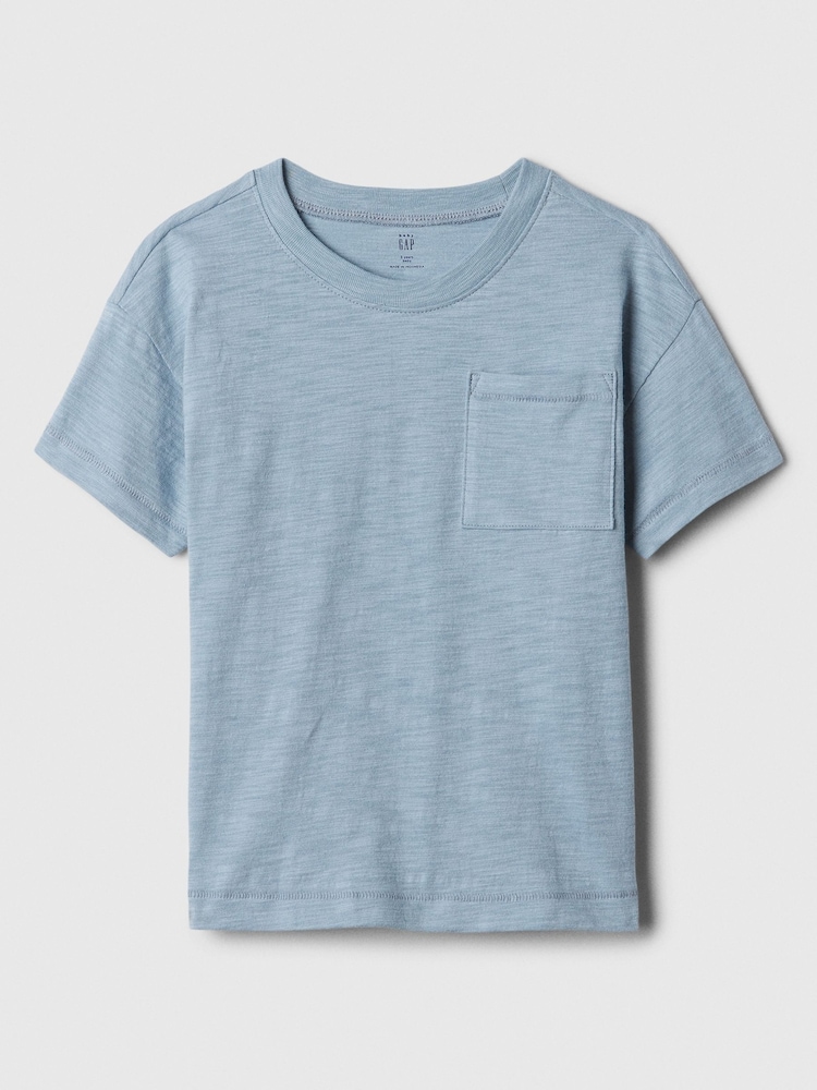 Gap Light Blue Marl Pocket Crew Neck Short Sleeve T-Shirt (Newborn-5yrs) - Image 1 of 1