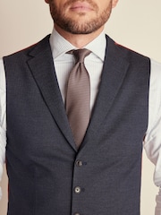 Bleu marine - Gilet de costume à chevrons à coupe régulière - Image 4 de 8