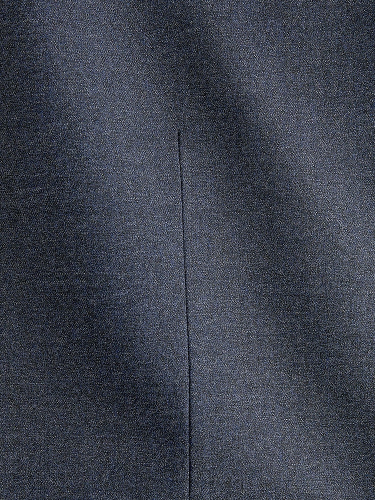 Bleu marine - Gilet de costume à chevrons à coupe régulière - Image 8 de 8