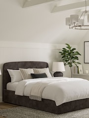 Natural Mink Plush Chenille Matson Upholstered Ottoman Storage Bed Frame - Image 1 of 7