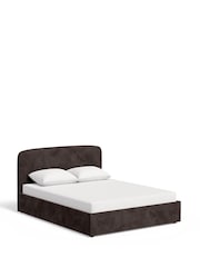 Natural Mink Plush Chenille Matson Upholstered Ottoman Storage Bed Frame - Image 5 of 7