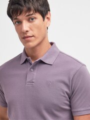 Barbour® Purple Slate Washed 100% Cotton Classic Pique Polo Shirt - Image 4 of 6