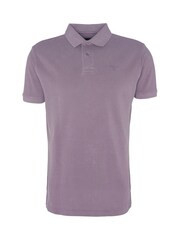 Barbour® Purple Slate Washed 100% Cotton Classic Pique Polo Shirt - Image 6 of 6