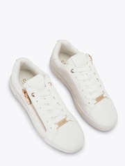Carvela White Daniella Zip Weave Trainers - Image 3 of 5
