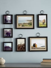Set of 5 Black Hanging Salvage Picture Frames - Image 1 of 6