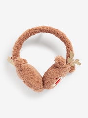 Natural Brown Christmas Reindeer Earmuffs - Image 1 of 2