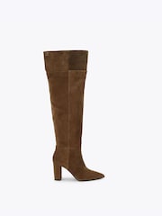 Шоколадно-коричневий - Carvela Civita Suede Over The Knee Boots - Image 2 of 5