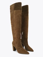Шоколадно-коричневий - Carvela Civita Suede Over The Knee Boots - Image 3 of 5