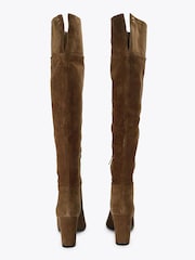 Шоколадно-коричневий - Carvela Civita Suede Over The Knee Boots - Image 4 of 5