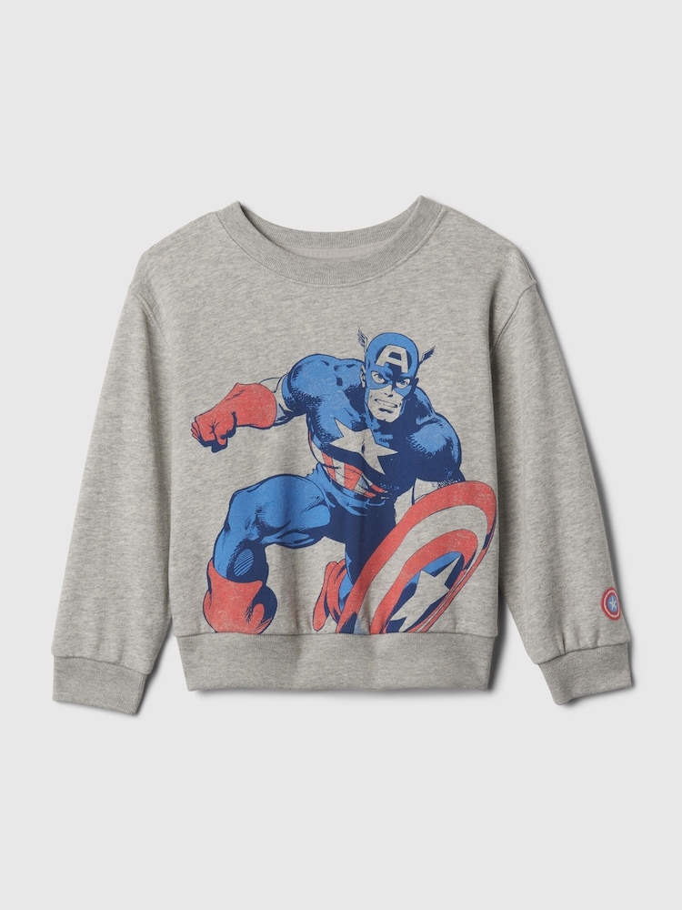 Gap Grey Marvel Graphic Sweatshirt (6mths-5yrs) - Image 1 of 3 Gap Grey Marvel Graphic Sweatshirt (6mths-5yrs) - Image 1 of 3