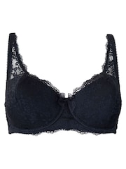 Pour Moi Black Full Cup Flora Lightly Padded Underwired Bra - Image 6 of 7