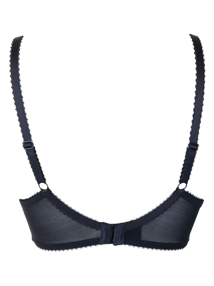 Pour Moi Black Full Cup Flora Lightly Padded Underwired Bra - Image 7 of 7