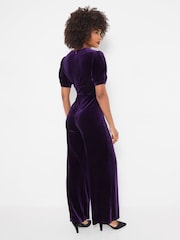 Joe Browns Purple Petite Gabriella Velour Wrap Front Jumpsuit - Image 5 of 7