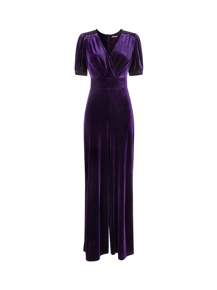 Joe Browns Purple Petite Gabriella Velour Wrap Front Jumpsuit - Image 7 of 7 Joe Browns Purple Petite Gabriella Velour Wrap Front Jumpsuit - Image 7 of 7