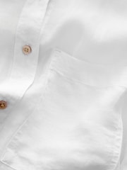 White Linen Look Casual Summer Shirt - Image 6 of 6