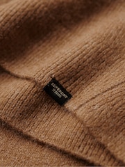 Superdry Brown V-Neck Knit Jumper Dress - Image 5 of 6
