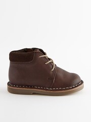 Chocolate Brown Stitchdown Boots with Inside Zip - Image 2 of 5