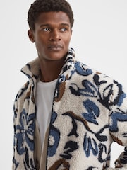 Reiss Multi Cadet Relaxed Sherpa Zip-Through Jacket - Image 4 of 5