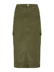Long Tall Sally Green Utility Midi Skirt - Image 2 of 3
