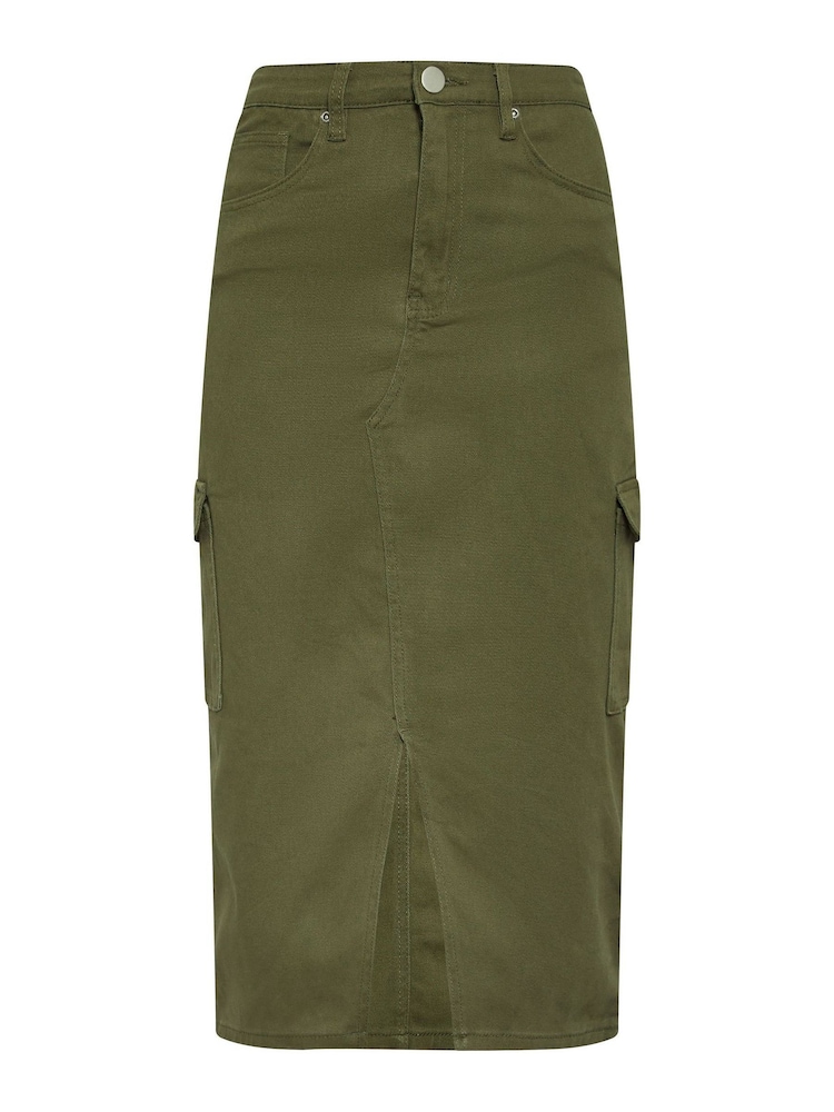 Long Tall Sally Green Utility Midi Skirt - Image 2 of 3