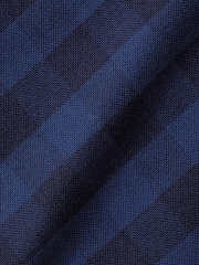 Charles Tyrwhitt Blue Gingham Button-Down Washed Oxford Slim Fit 100% Cotton Shirt - Image 7 of 7