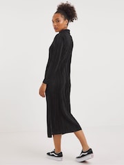 Simply Be Black Plissé Shirt Dress - Image 2 of 5