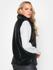 Long Tall Sally Black Faux Fur Gilet - Image 3 of 4