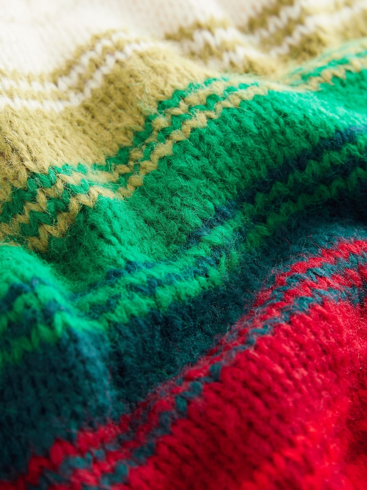 Multicolour Stripe Cropped High Neck Long Sleeve Jumper - Image 7 of 7