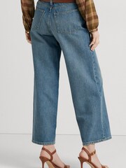 Lauren Ralph Lauren Blue High Rise Wide Leg Jeans - Image 3 of 8