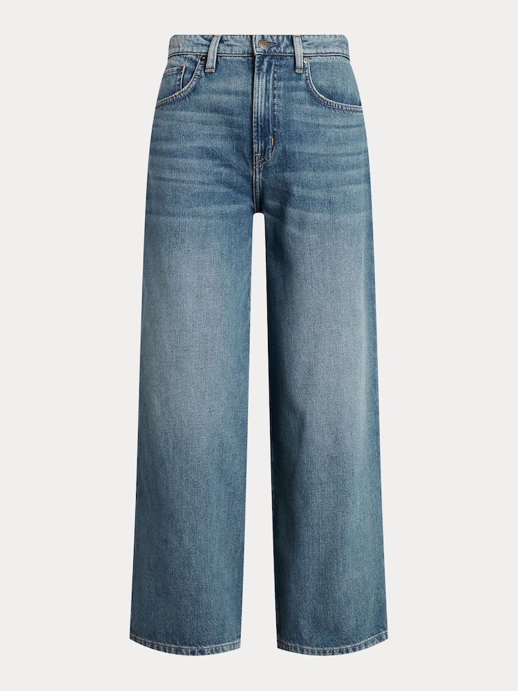 Lauren Ralph Lauren Blue High Rise Wide Leg Jeans - Image 8 of 8