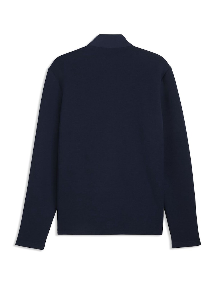 Puma Blue Cloudspun Fleece Hybrid Golf Jacket - Image 2 of 2 Puma Blue Cloudspun Fleece Hybrid Golf Jacket - Image 2 of 2