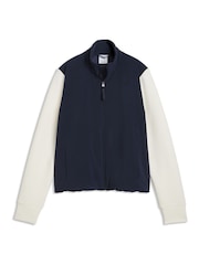 Puma Blue Cloudspun Fleece Hybrid Golf Jacket - Image 1 of 2
