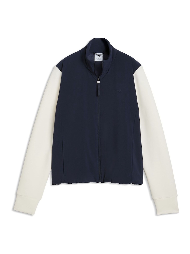 Puma Blue Cloudspun Fleece Hybrid Golf Jacket - Image 1 of 2 Puma Blue Cloudspun Fleece Hybrid Golf Jacket - Image 1 of 2