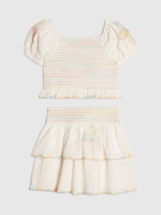 Conjunto de top y falda rara con pespuntes decorativos multicolor de River Island - Imagen 1 de 1