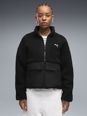 Puma Black Re:Fibre Fleece Relaxed Jacket - Image 1 of 6