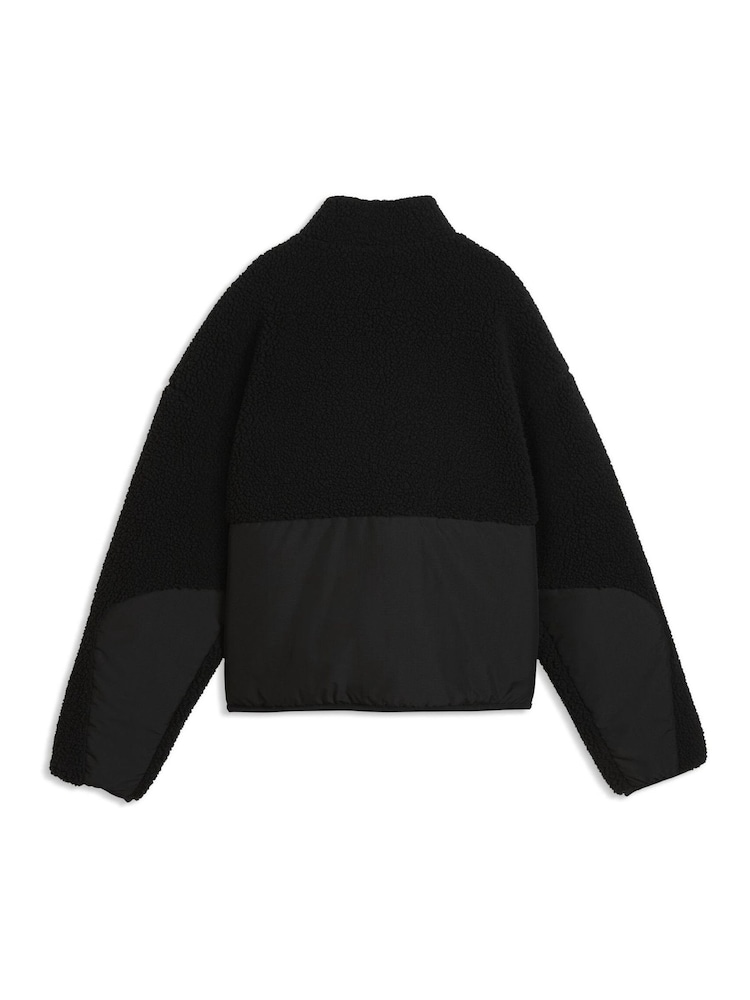 Puma Black Re:Fibre Fleece Relaxed Jacket - Image 6 of 6 Puma Black Re:Fibre Fleece Relaxed Jacket - Image 6 of 6