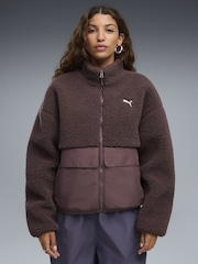 Puma Brown Re:Fibre Fleece Relaxed Jacket - Image 1 of 6