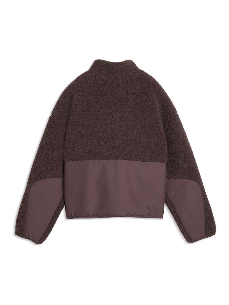 Puma Brown Re:Fibre Fleece Relaxed Jacket - Image 6 of 6 Puma Brown Re:Fibre Fleece Relaxed Jacket - Image 6 of 6