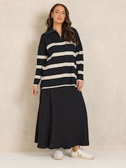 Evans Black Stripe Quarter Zip Jumper - Image 2 of 6