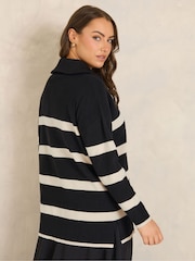 Evans Black Stripe Quarter Zip Jumper - Image 3 of 6