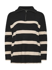 Evans Black Stripe Quarter Zip Jumper - Image 5 of 6