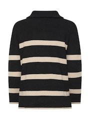 Evans Black Stripe Quarter Zip Jumper - Image 6 of 6