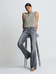 Grey Low Bootcut Jeans - Image 1 of 6